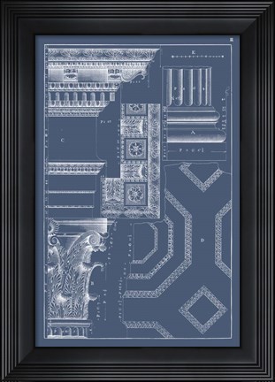 Framed Column &amp; Cornice Blueprint IV Print