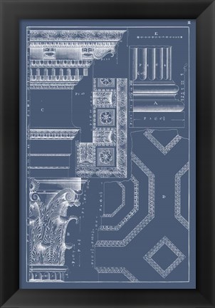 Framed Column &amp; Cornice Blueprint IV Print