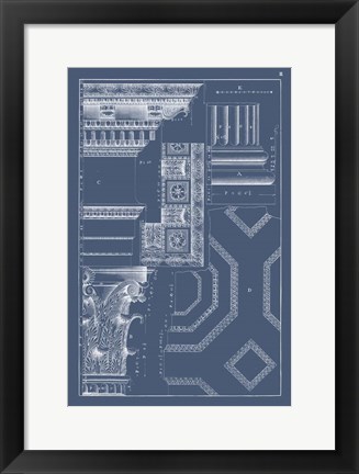 Framed Column &amp; Cornice Blueprint IV Print