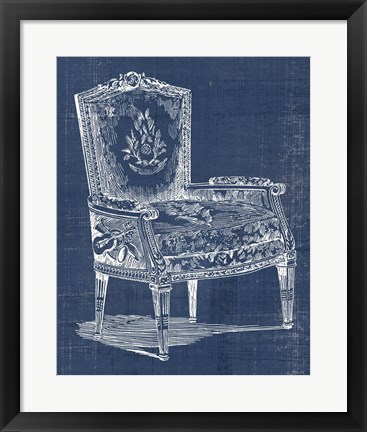 Framed Antique Chair Blueprint I Print