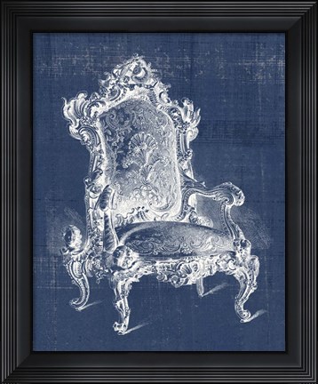 Framed Antique Chair Blueprint II Print