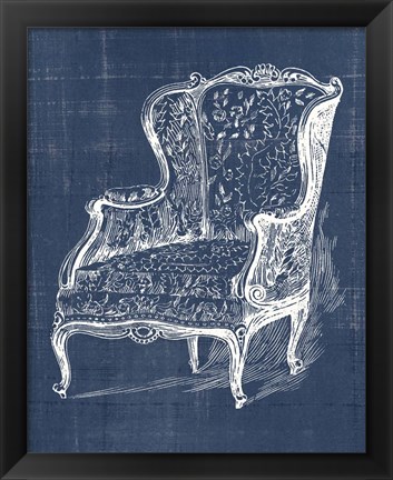 Framed Antique Chair Blueprint III Print