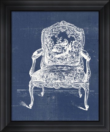 Framed Antique Chair Blueprint V Print