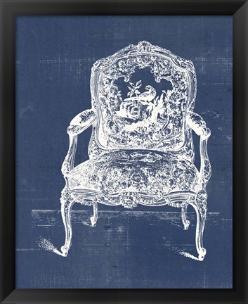 Framed Antique Chair Blueprint V Print