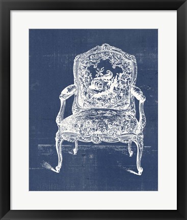 Framed Antique Chair Blueprint V Print