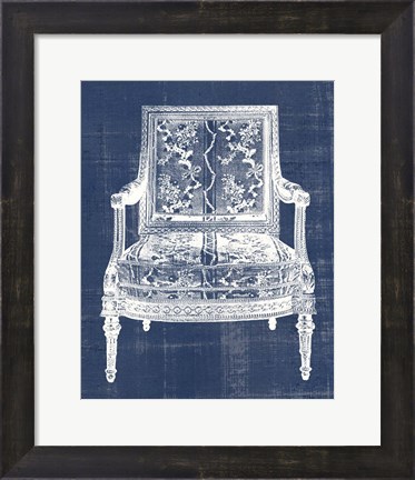 Framed Antique Chair Blueprint VI Print