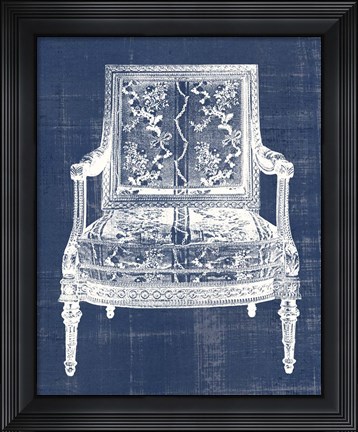 Framed Antique Chair Blueprint VI Print
