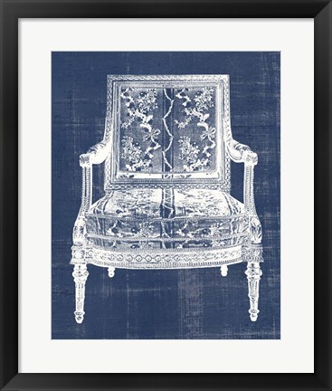 Framed Antique Chair Blueprint VI Print