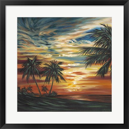 Framed Stunning Tropical Sunset I Print