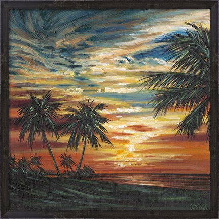 Framed Stunning Tropical Sunset I Print