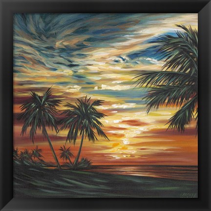 Framed Stunning Tropical Sunset I Print