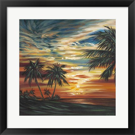 Framed Stunning Tropical Sunset I Print