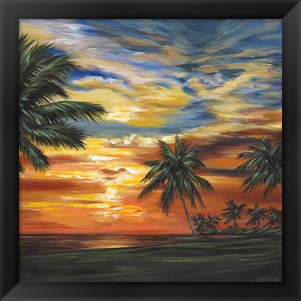 Framed Stunning Tropical Sunset II Print