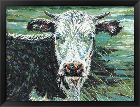 Framed Marshland Cow I Print