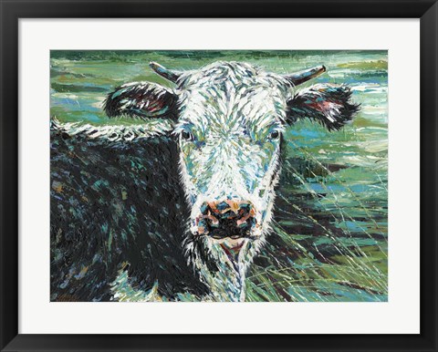 Framed Marshland Cow I Print