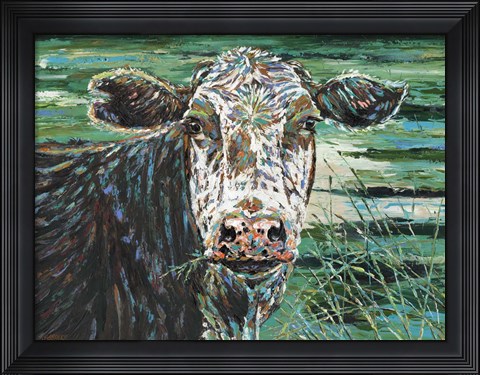 Framed Marshland Cow II Print