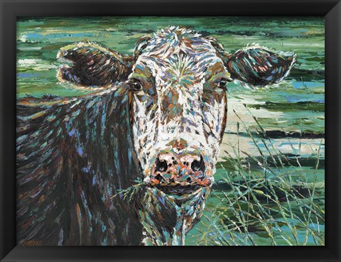 Framed Marshland Cow II Print