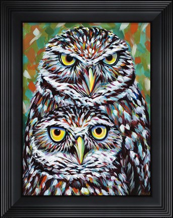 Framed Fury Feather Friends I Print