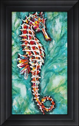 Framed Radiant Seahorse I Print
