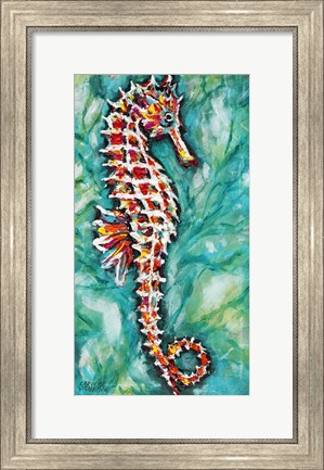 Framed Radiant Seahorse I Print