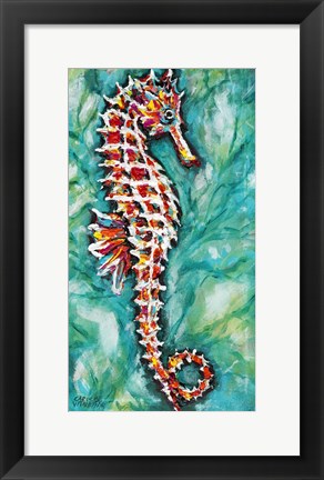 Framed Radiant Seahorse I Print