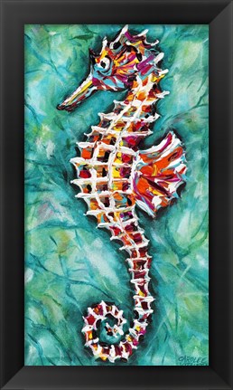 Framed Radiant Seahorse II Print