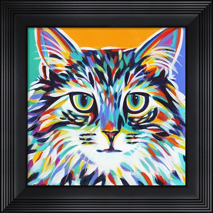 Framed Dramatic Cats I Print