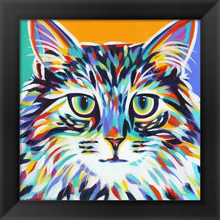 Framed Dramatic Cats I Print