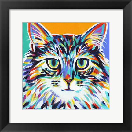 Framed Dramatic Cats I Print