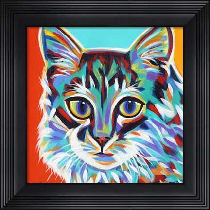 Framed Dramatic Cats II Print