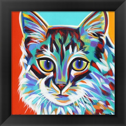 Framed Dramatic Cats II Print