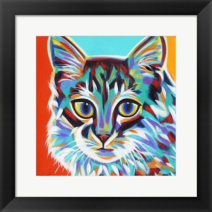 Framed Dramatic Cats II Print