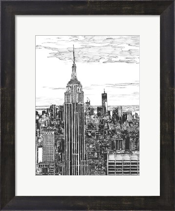 Framed B&amp;W Us Cityscape-NYC Print
