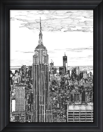 Framed B&amp;W Us Cityscape-NYC Print