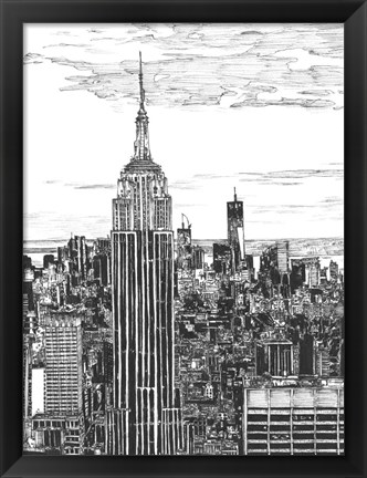 Framed B&amp;W Us Cityscape-NYC Print