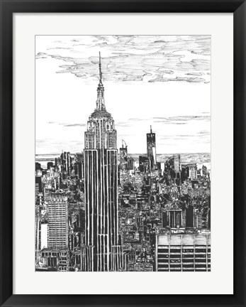 Framed B&amp;W Us Cityscape-NYC Print