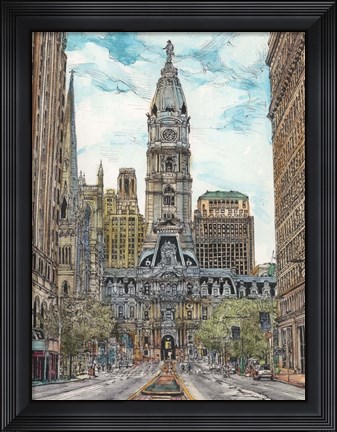 Framed US Cityscape-Philadelphia Print