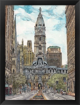 Framed US Cityscape-Philadelphia Print