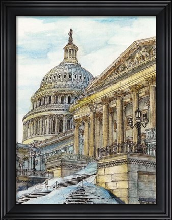 Framed US Cityscape-Washington DC Print