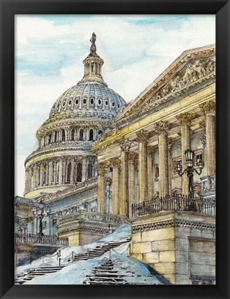 Framed US Cityscape-Washington DC Print
