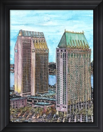 Framed US Cityscape-San Diego Print
