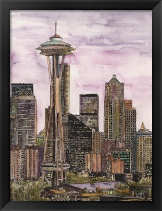 Framed US Cityscape-Seattle Print