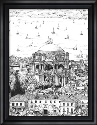 Framed B&amp;W Us Cityscape-San Francisco Print