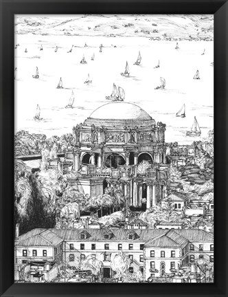 Framed B&amp;W Us Cityscape-San Francisco Print