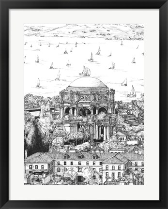 Framed B&amp;W Us Cityscape-San Francisco Print