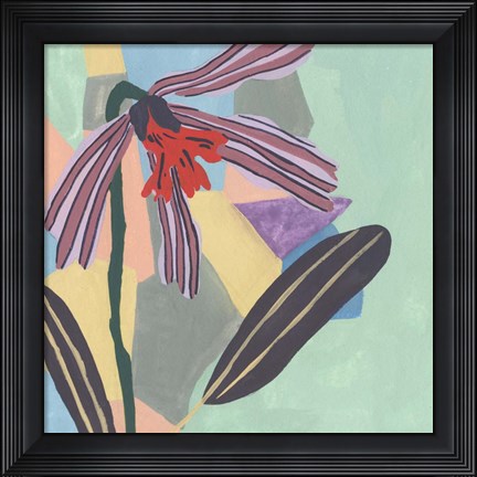Framed Corner Flower I Print