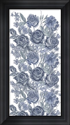 Framed Ice Blue Botanical I Print