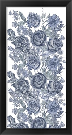 Framed Ice Blue Botanical I Print