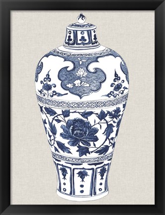 Framed Antique Chinese Vase I Print