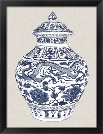 Framed Antique Chinese Vase III Print